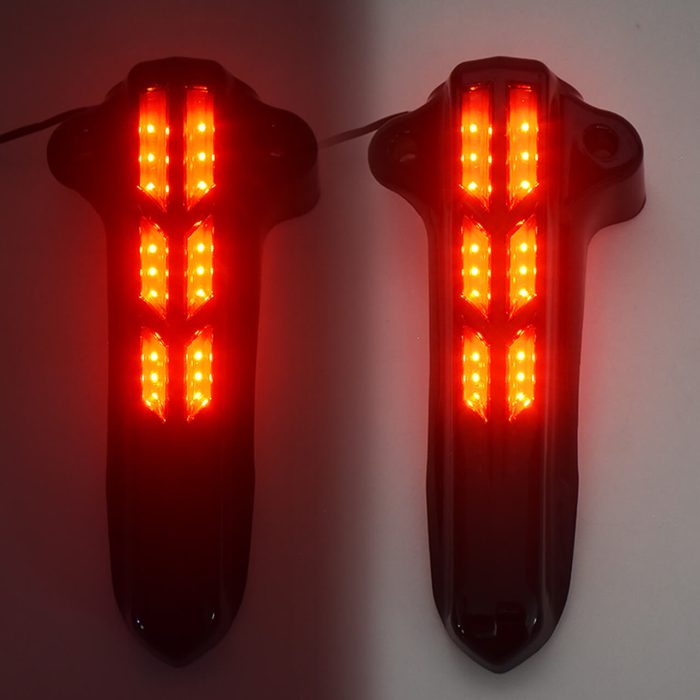 LA010302 hdbubalus red lights fork leg covers lights for harley touring