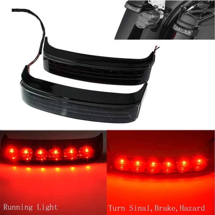 LA010703 hdbubalus LED saddlebag tail lights with black lens for harley touring