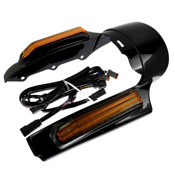 LA012803 HDBUBALUS Motorcycle Rear Fender Fascia LED Light Fit Harley Touring Road Glide