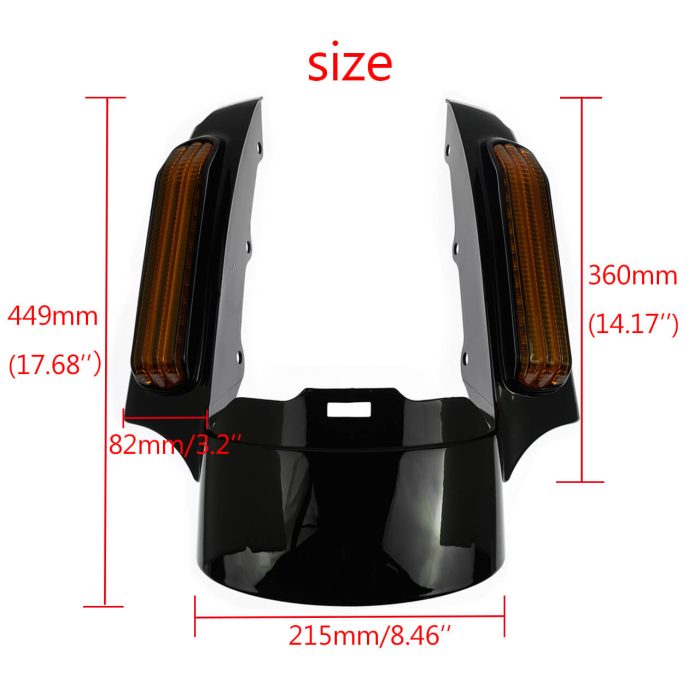 LA012803 hdbubalus rear fender LED black finish with amber lens