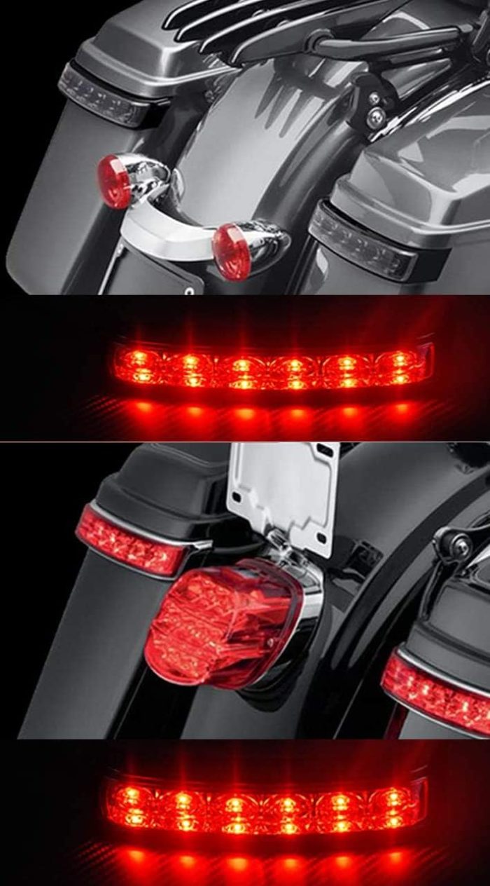 hdbubalus saddlebag bag flowing turn signal hazard light with black lens