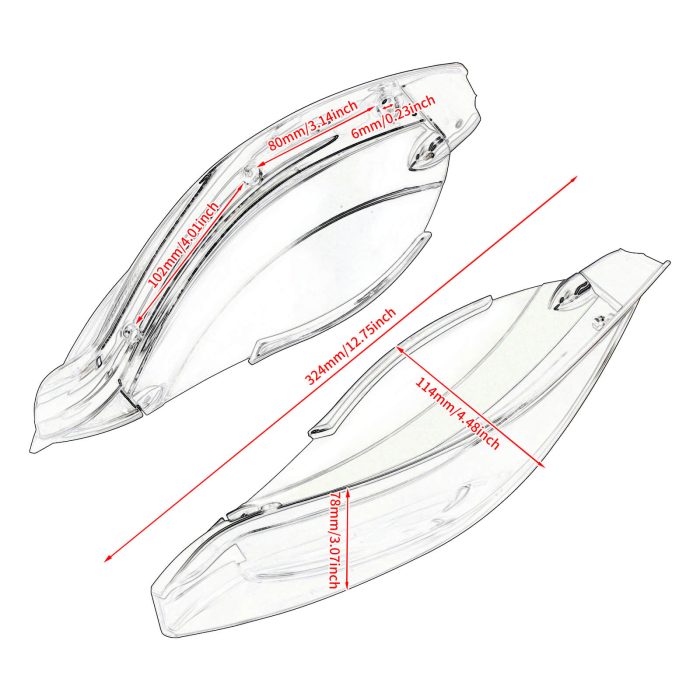 WI001204 HDBUBALUS Motorcycle Adjustable Air Deflectors size