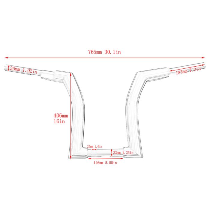 GP005006 HDBUBALUS harley Softail Handlebar size