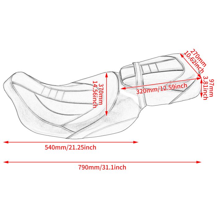 HDBUBALUS Glide Driver Passenger Seat-CB011803