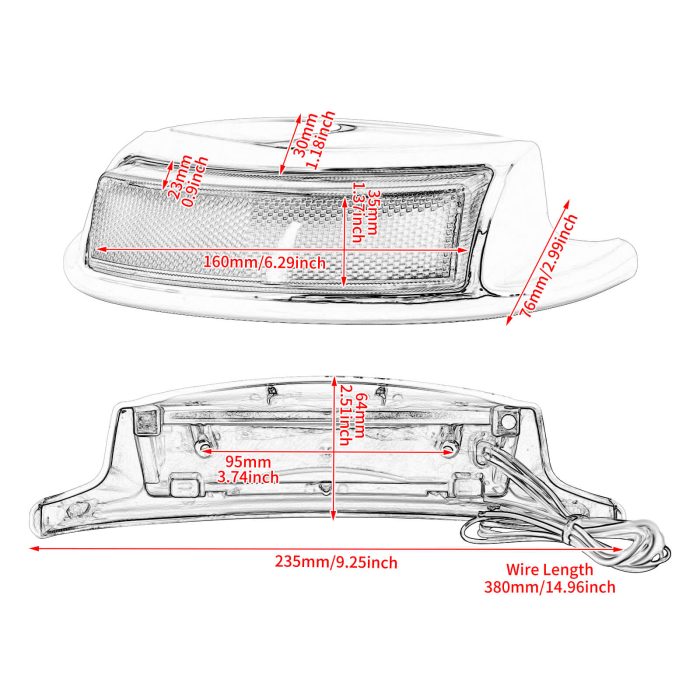 HDBUBALUS Touring Rear Fender Light-LA020404