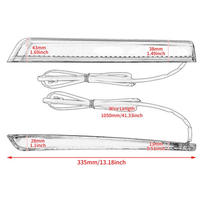 LA014603 hdbubalus harley Extended Saddlebag Lamp size