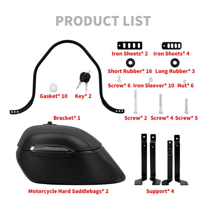 HDBUBALUS Harley Honda Trunk Saddlebags-TH024201