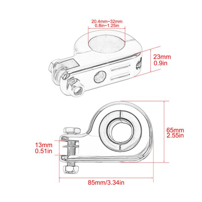 HDBUBALUS Tube Mount Foot Pegs-ZZ001445